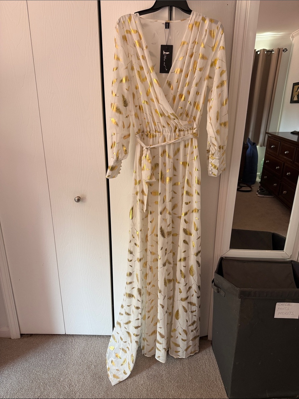 NWT Miss Ord dress.  Gorgeous sheet fabric with gold leaf.